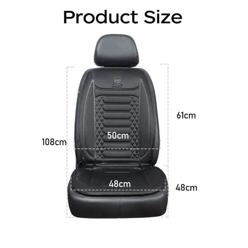 Car Heated Seat Cover 12/24V 30‘ Fast Heating Seat Cushion Universal Car Seat Heater Durable Cloth Thicken Car Heating Pad