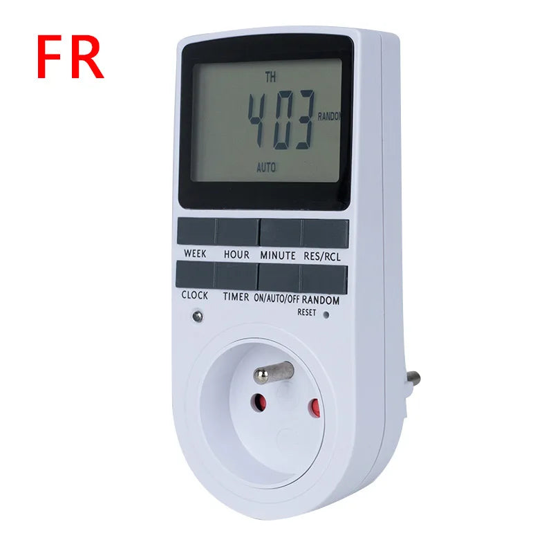 Electronic Digital Timer Switch 24 Hour Cyclic EU UK AU US FR BR Plug Kitchen Timer Outlet Programmable Timing Socket 220V 120V