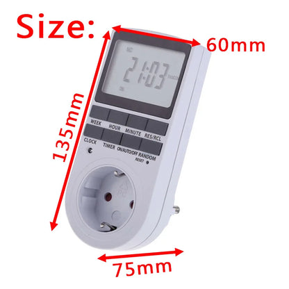 Electronic Digital Timer Switch 24 Hour Cyclic EU UK AU US FR BR Plug Kitchen Timer Outlet Programmable Timing Socket 220V 120V