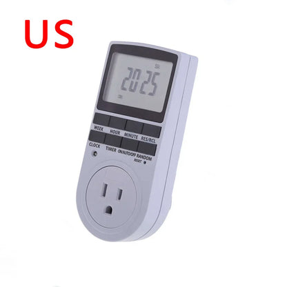 Electronic Digital Timer Switch 24 Hour Cyclic EU UK AU US FR BR Plug Kitchen Timer Outlet Programmable Timing Socket 220V 120V