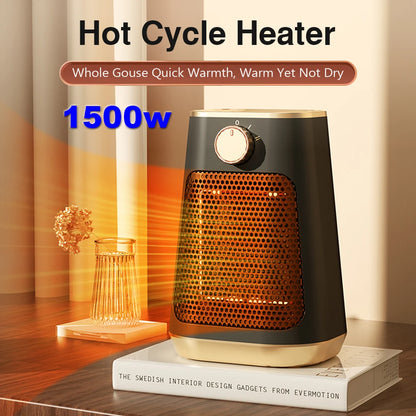 1500W Electric Heater Winter 110V/220V Portable Fan Heaters PTC Ceramic Heating Mini Space Desk Heaters Warmer Machine For Room