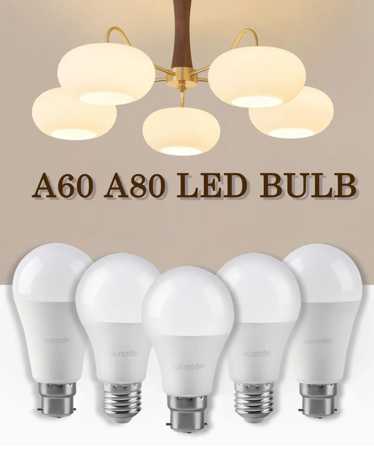 Energy Saving Bulb E27 B22 Lamps A60 A80 AC220V 230V 110V LED Light 20W 18W 24W for Home Derection Living Room Lighting