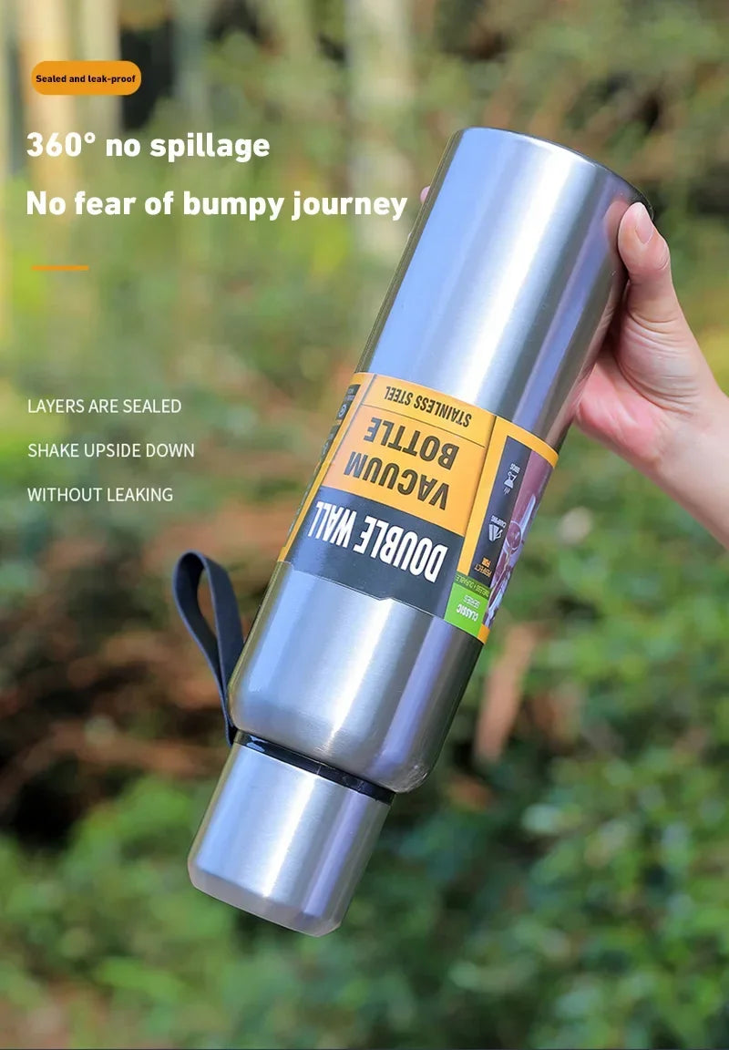 New 500/800/1000/1500ml Stainless Steel Super Large Capacity Vacuum Flask Portable Insulated Tumbler With Thermo Bottle Tumbler