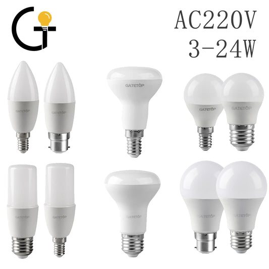 LED Energy Saving Bulb AC220V E14 E27 B22 3w-24w 3000K 4000K 6000K Lamp With Ce Rohs For Home Office Interior Decoration