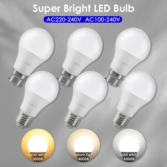 Energy Saving Bulb E27 B22 Lamps A60 A80 AC220V 230V 110V LED Light 20W 18W 24W for Home Derection Living Room Lighting